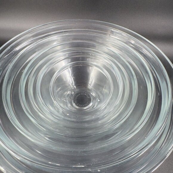 Bormioli Rocco Clear Round Nesting Bowls Set 8 Tempered Glass Bowls Dishes VTG - Picture 10 of 15